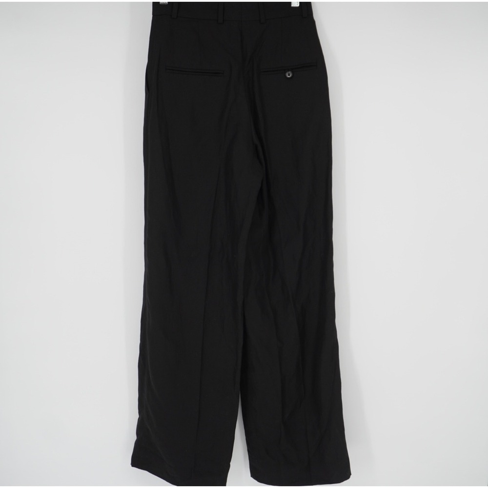 COS Black Wide‎ Leg Trousers Lyocell Linen Blend High Waisted Pants Size 2 - Picture 10 of 15